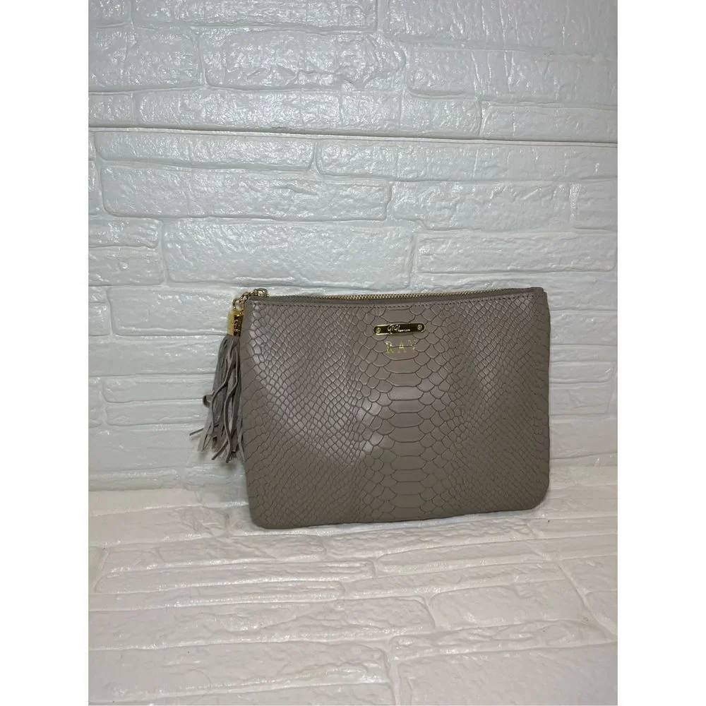 GIGI New York bag Stone Embossed Python Leather